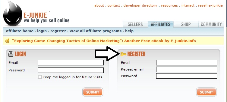 TFR affiliate register ejunkie